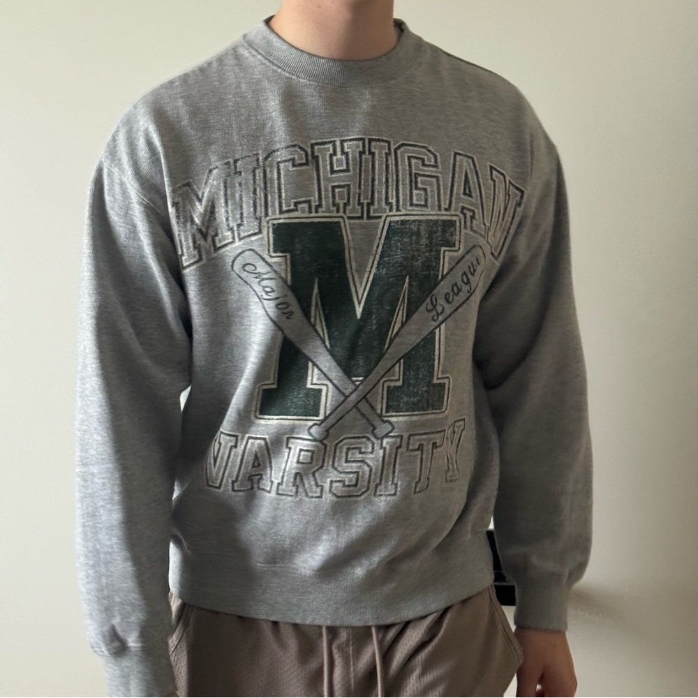 Gray Michigan Varsity Sweater